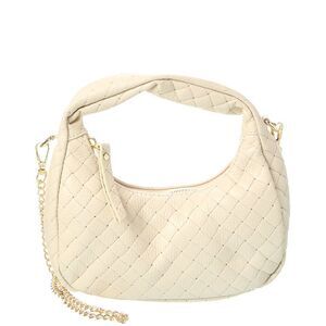 Persaman New York Rowyn16 Leather Shoulder Bag, Beige